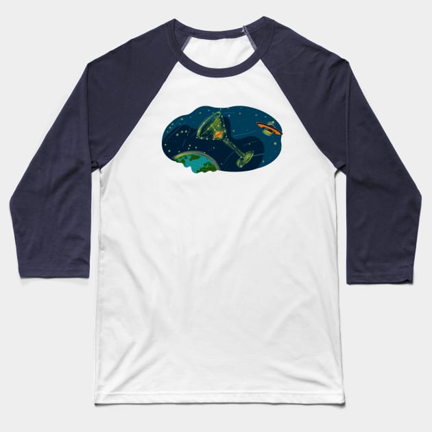 Martian Martini Baseball T-Shirt by BullShirtCo